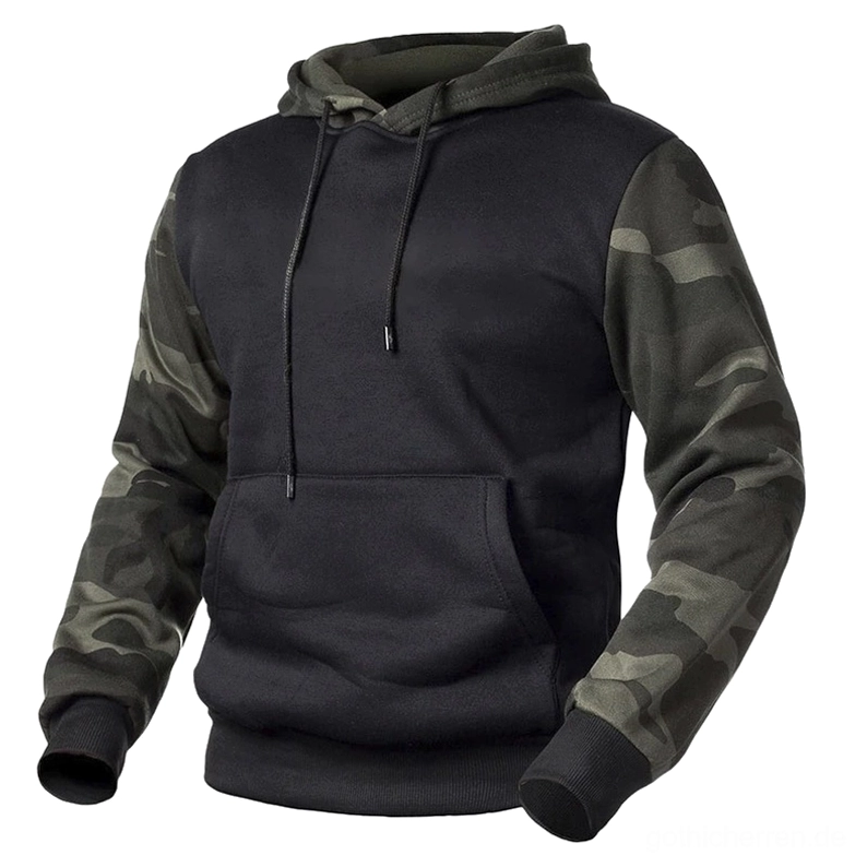Alternative Subkultur-Stil Camouflage-Muster Gothic-Kapuzenpullover für Herren zeigt rebellische dunkle Ästhetik-Streetwear