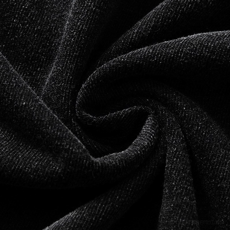 Wiederholter Anxiety Motion Print mit Gradient-Effekt Nahaufnahme auf schwarzem Washed-Baumwoll-Gothic T-Shirt