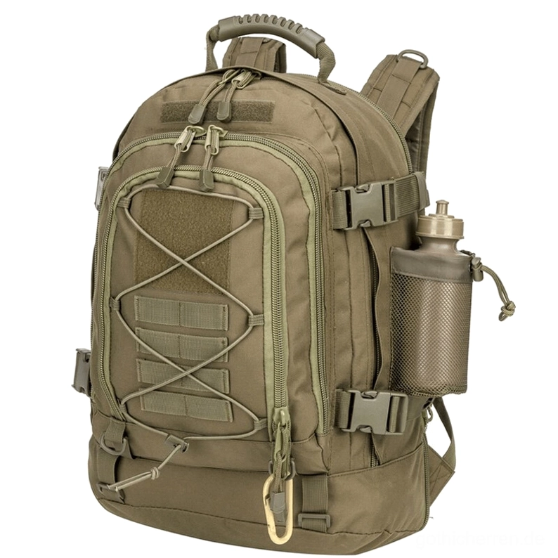Army Grün Darkwear Tactical Rucksack mit Wasser-Flaschen-Befestigungstaschen und gepolsterten Schultergurten - taktisches Expandable-Pack mit Mesh-Tragegriffen
