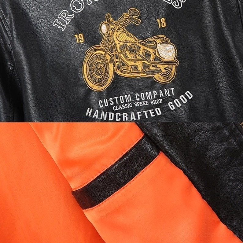 Schwarze gerippte Strickkrause an Kunstleder Biker Jacke, Gothic-Casual-Stil Konstruktionsdetail mit Oberflächenstruktur