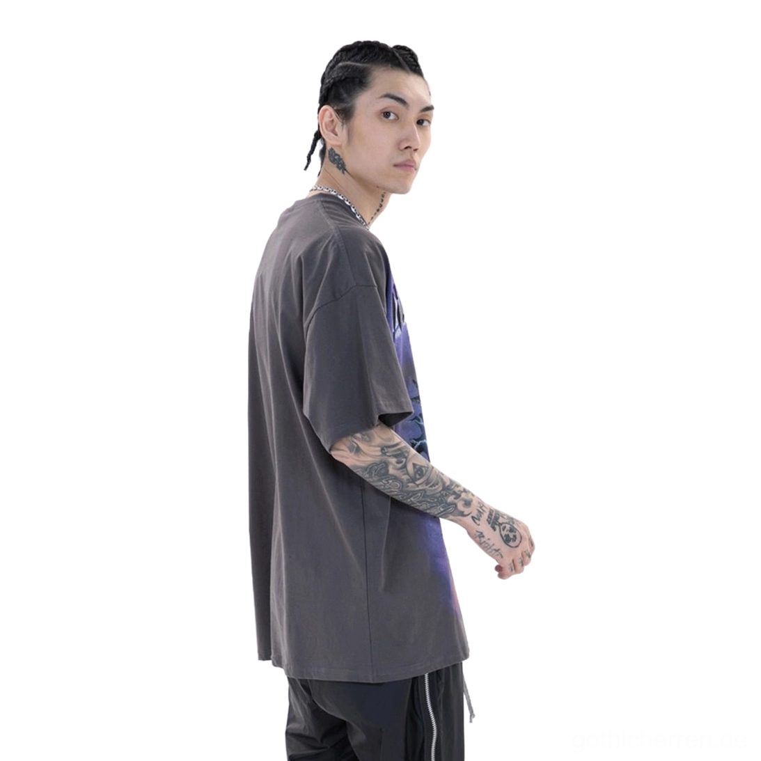 Blitzthron-Oversized-Gothic-Grafik-T-Shirt-Stofftextur-und-Print-Klarheit-100-Baumwolle-Broadcloth-DTG-Qualität