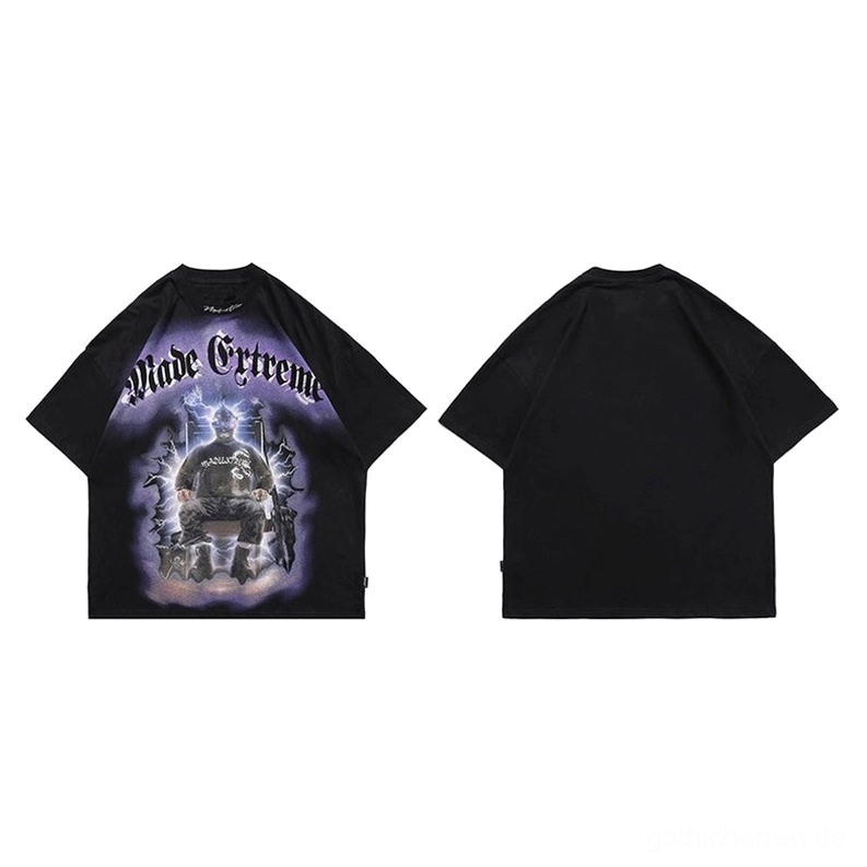 Blitzthron-Schwarzes-Oversized-Gothic-T-Shirt-Vorn-und-Rückseite-Mini-Sample-Set-mit-Seitentag