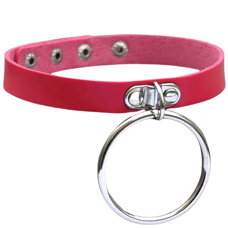 Bordeaux-Rot Gothic Choker mit doppellagigem Kunstleder Riemen und silbernem Vorhängeschloss Design, romantische Goth Ästhetik, verstellbare Druckknöpfe, Halsband