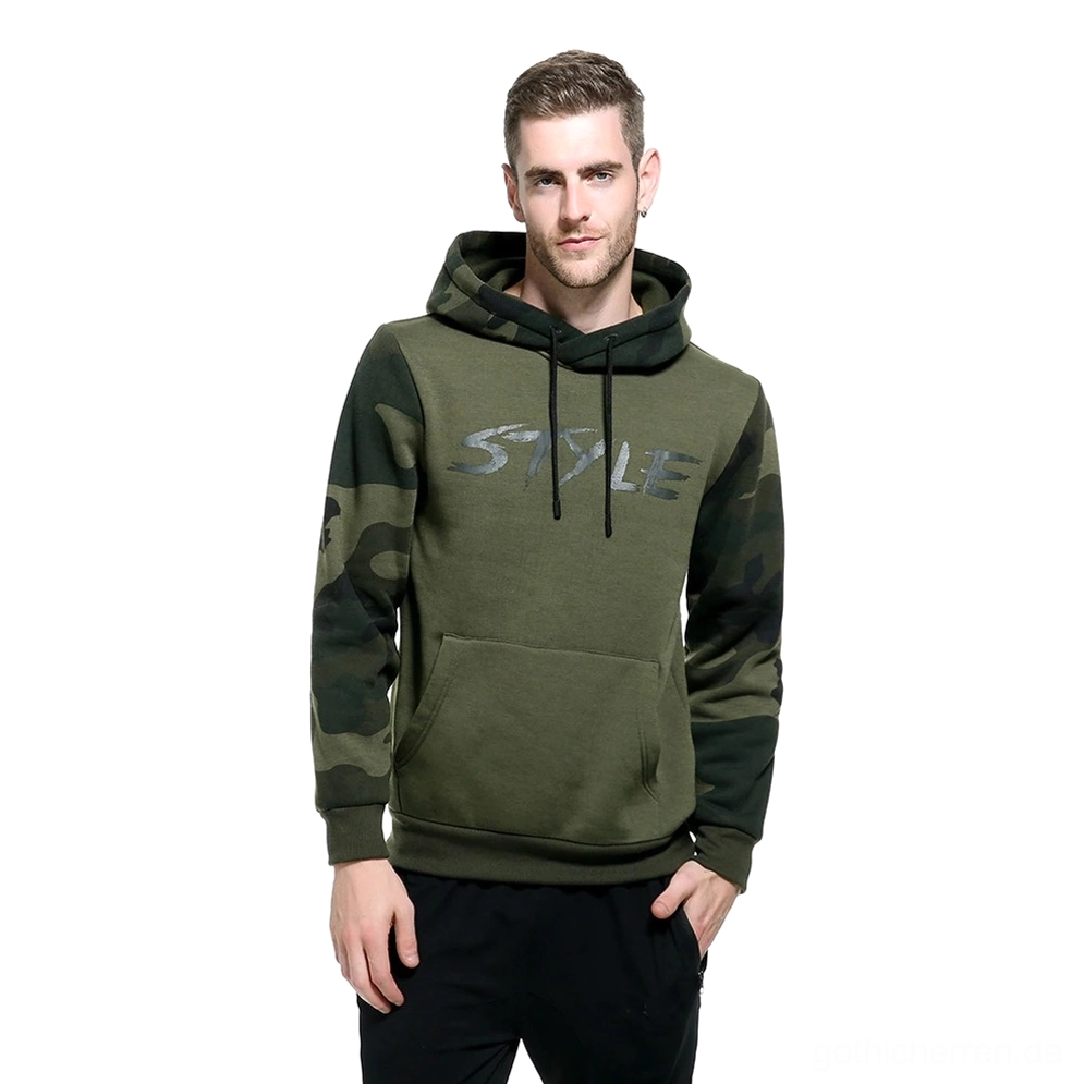 Camouflage-Muster Gothic-Kapuzenpullover für Herren dunkelste Ästhetik rebellische Modeerklärung taktisches Design