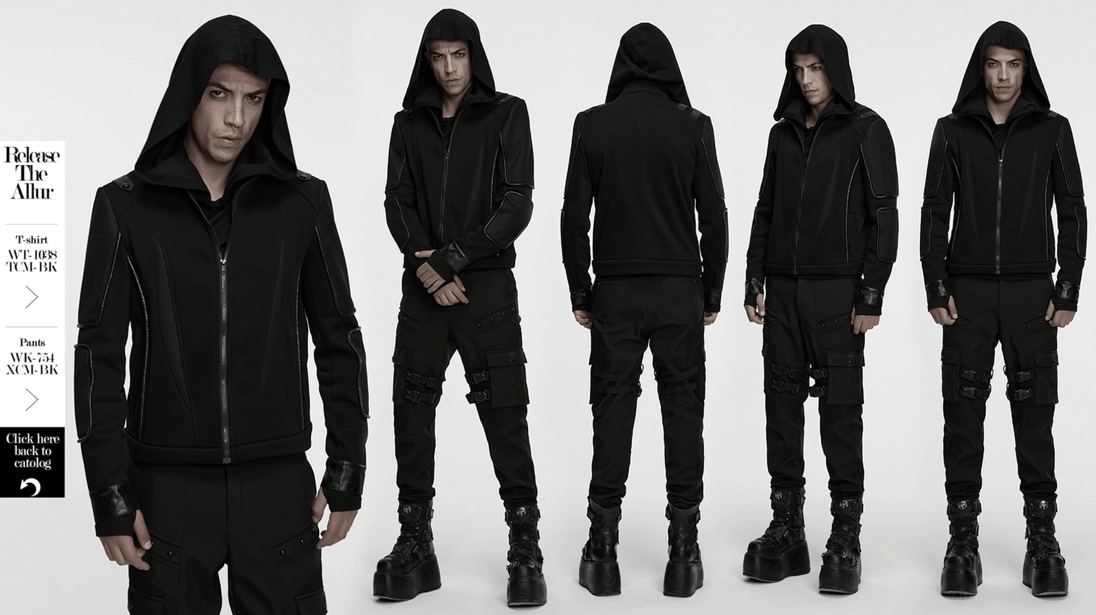 Cyberpunk Gothic Jacke Schulter-Panel und strukturelle Konstruktions-Detail zeigt Design-Komplexität und Verarbeitung