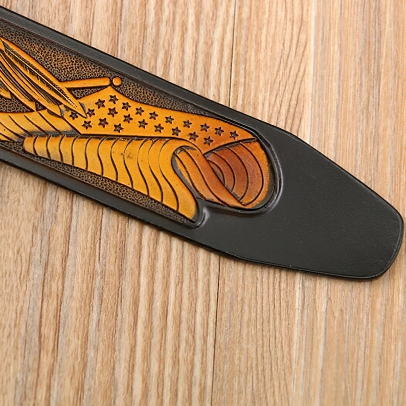 Echtes Leder Gothic Gürtel mit detaillierte Adler-Berg-Schnalle, Alternative Fashion Accessoire mit hochwertige Metallschnallen-Verarbeitung