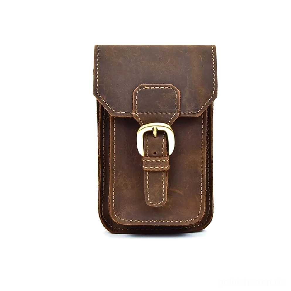 Steampunk-inspirierte Gothic-Oberschenkel-Gürteltasche in Braun mit Leder-Look 1680D Oxford, Metallhardware und verstellbare Riemen für Vintage-Industrial-Style