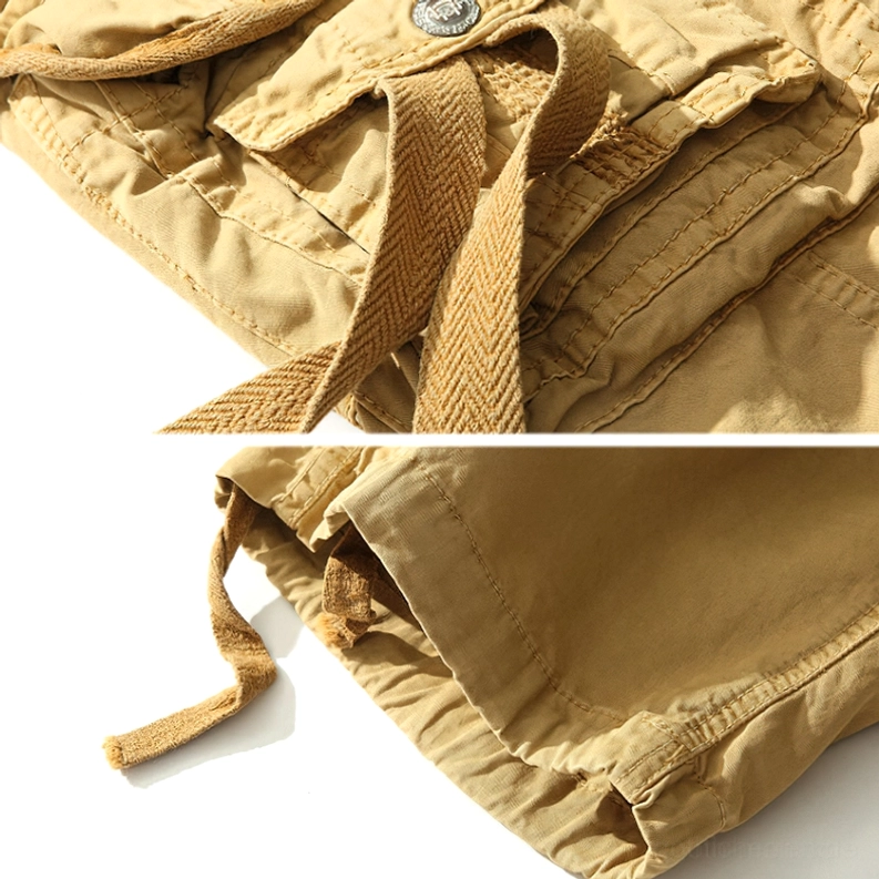 Rückansicht von Cargo-Shorts mit gestickten hinteren Taschenlappen, dekorativen Details und strukturiertem Utility-Design für gotische Alternative-Fashion-Statements und Styling