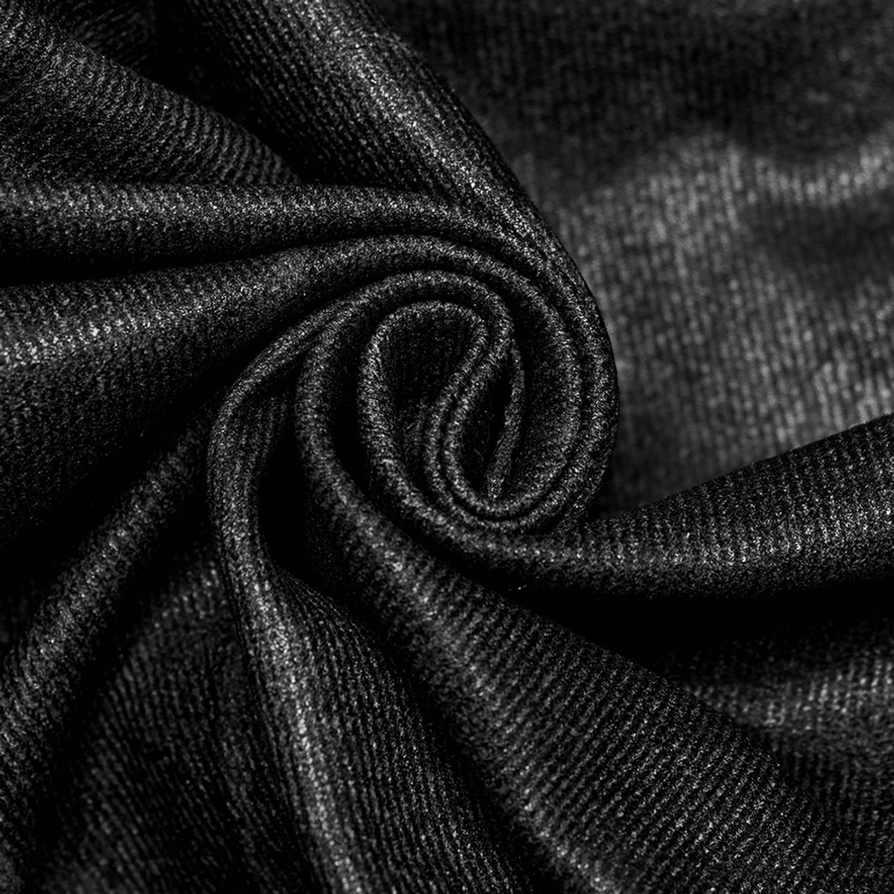 Alternative Seitenwinkel der distressed Gothic Cargohose mit Gesamtsilhouette und Seitenschnürung-Design-Elementen