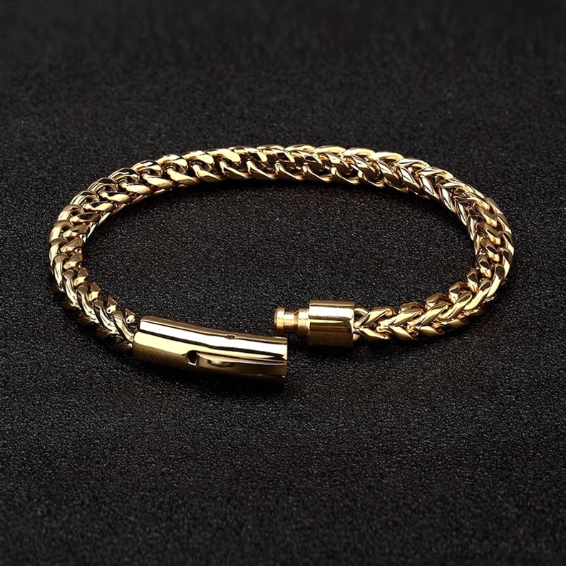 Gothic Edelstahl Chain Armband für Herren – Architektonisches Kettenglied-Design mit industrieller Ästhetik und Dark Elegance Präsenz