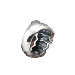 Verstellbarer Gothic Faust-Ring innere hohle Struktur Seitendetail Vintage Metallfinish Handwerk