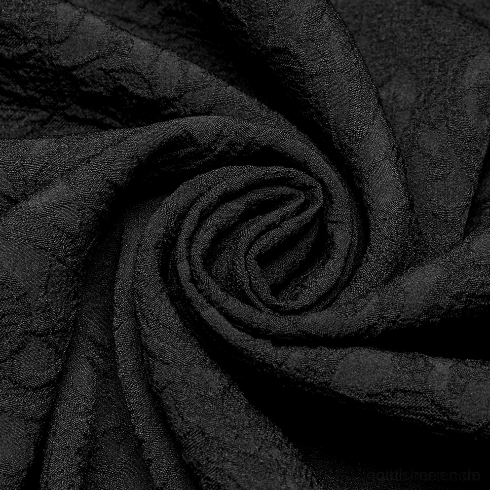 Gotisches Hemd Manschettendetail Tailored Gewebte Stoffmanschette Viktorianischer Knopf Langarmhemd Schwarz