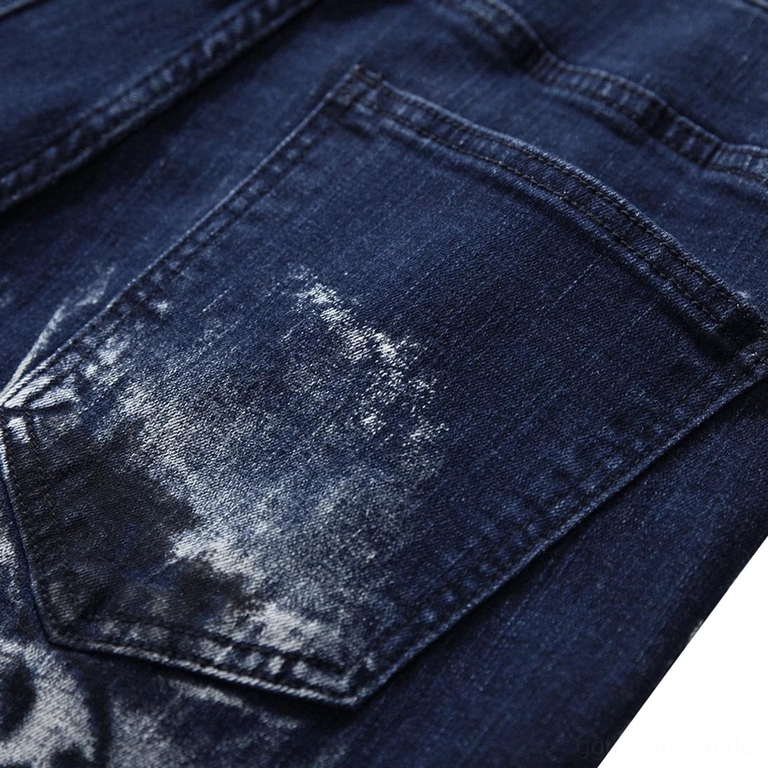 Rückentasche mit verblasster Säure-Wasch-Design auf gothic Wolf Frau Print Jeans Herren Nahaufnahme