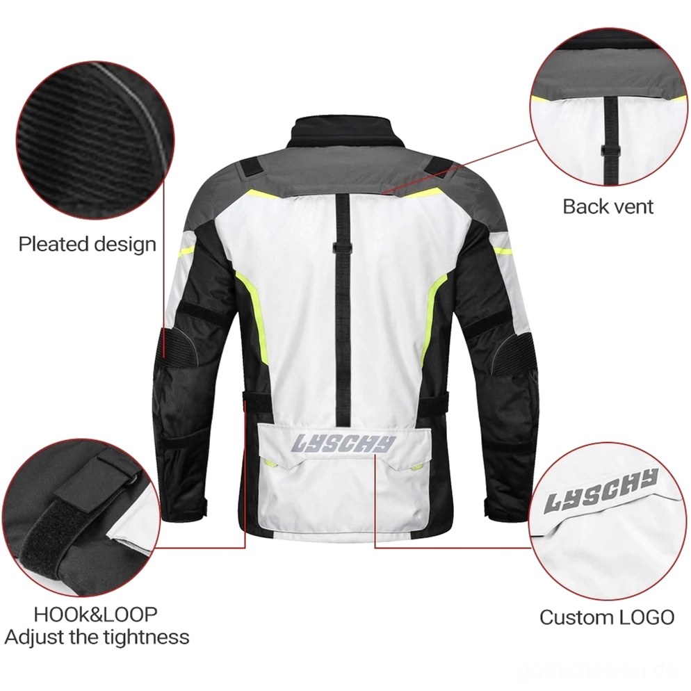 Gothic Moto Armor Anzug Detail Annotation Stehkragen abnehmbarer Warm-Schal Manschetten-Verstellsystem