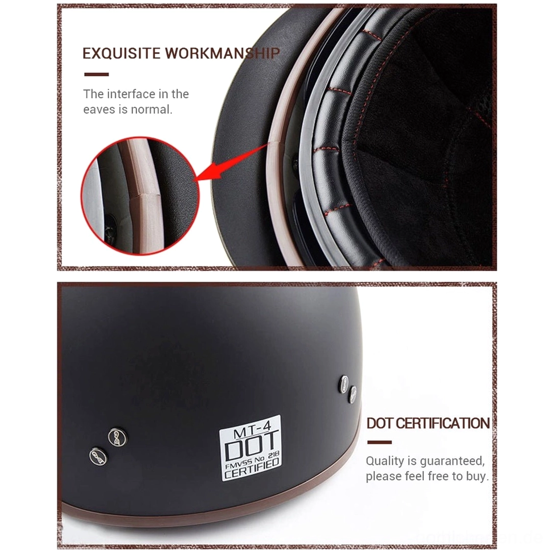 Innenaufbau Gothic Motorradhelm atmungsaktive Polsterung handwerkliche Verarbeitung DOT-Zertifikat Label