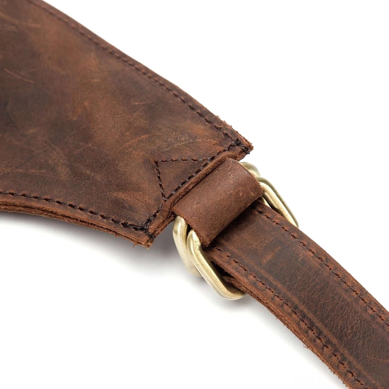 Abgelöstes Leder Gothic Rucksack Bodenprofilansicht Gewichtsverteilungs-Design Basis-Konstruktion Stabilität Tragbarkeit Reisevorbereitung