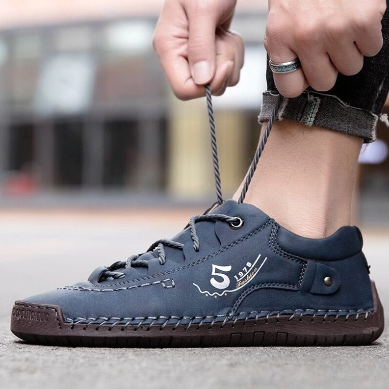 Gothic Leder Schnürschuhe mit Massage-Einlagen-Technologie und Gummi-Futter für Ganztagskomfort und Unterstützung, Komfort-Technologie