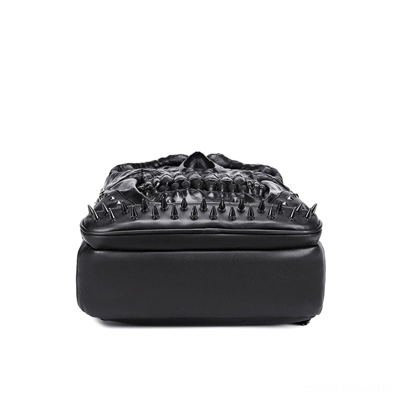 Unisex Gothic Schädel PU-Leder Rucksack mit Schultergurt-Konstruktion und Gesamtsilhouette-Design
