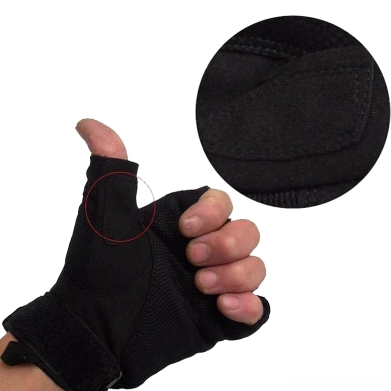 Mehrere taktische halbe Finger fingerlose Handschuhe in verschiedenen Größen, Flachanordnung zeigt Skalierung und Passformoptionen