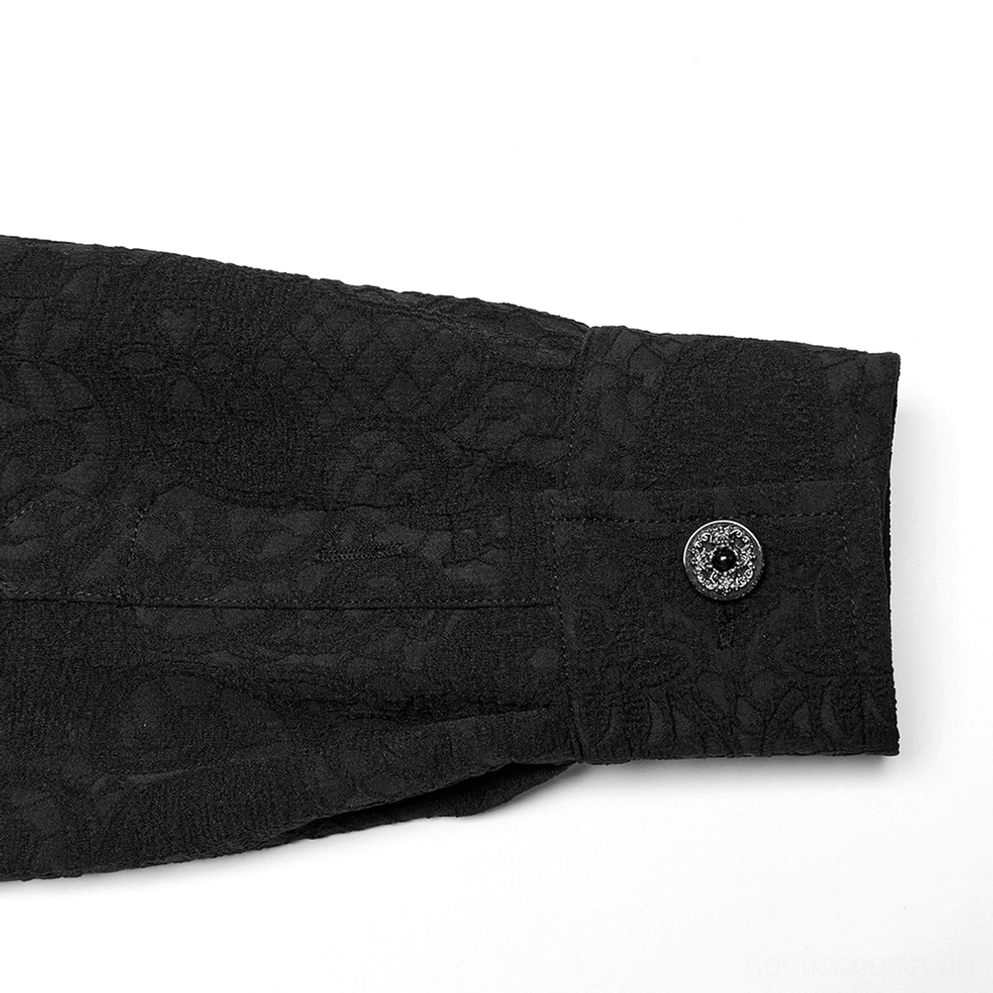 Herren-Gotisches Korsett-Schnürhemd vollständiges Produkt schwarzes Brokat-Design viktorianischer Stil Studio