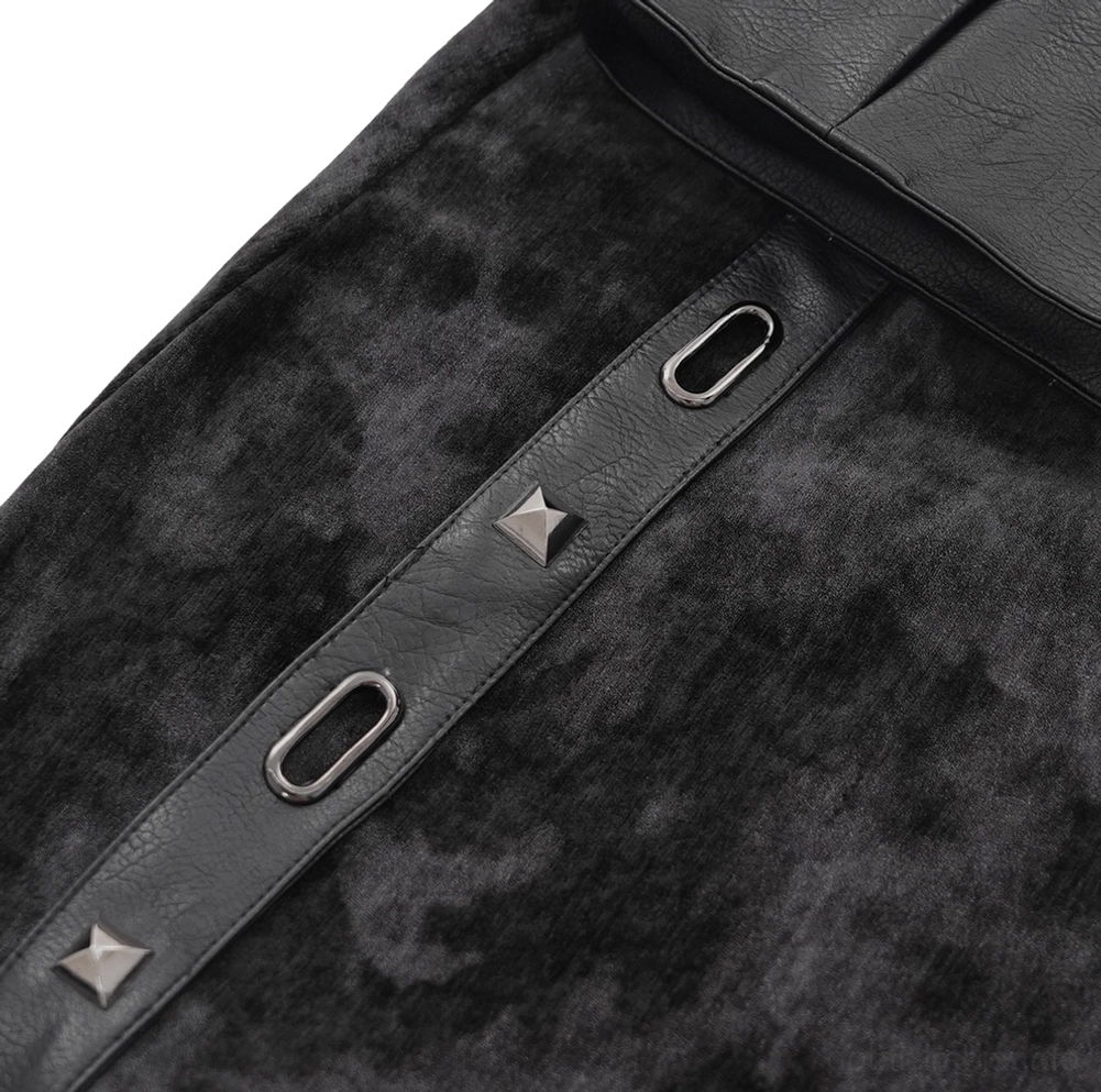 Männerrock Gothic Taillenverstellungsriemen Grommet-System funktionale Seitentaschen Pocket-Details und utilitaristisches Design