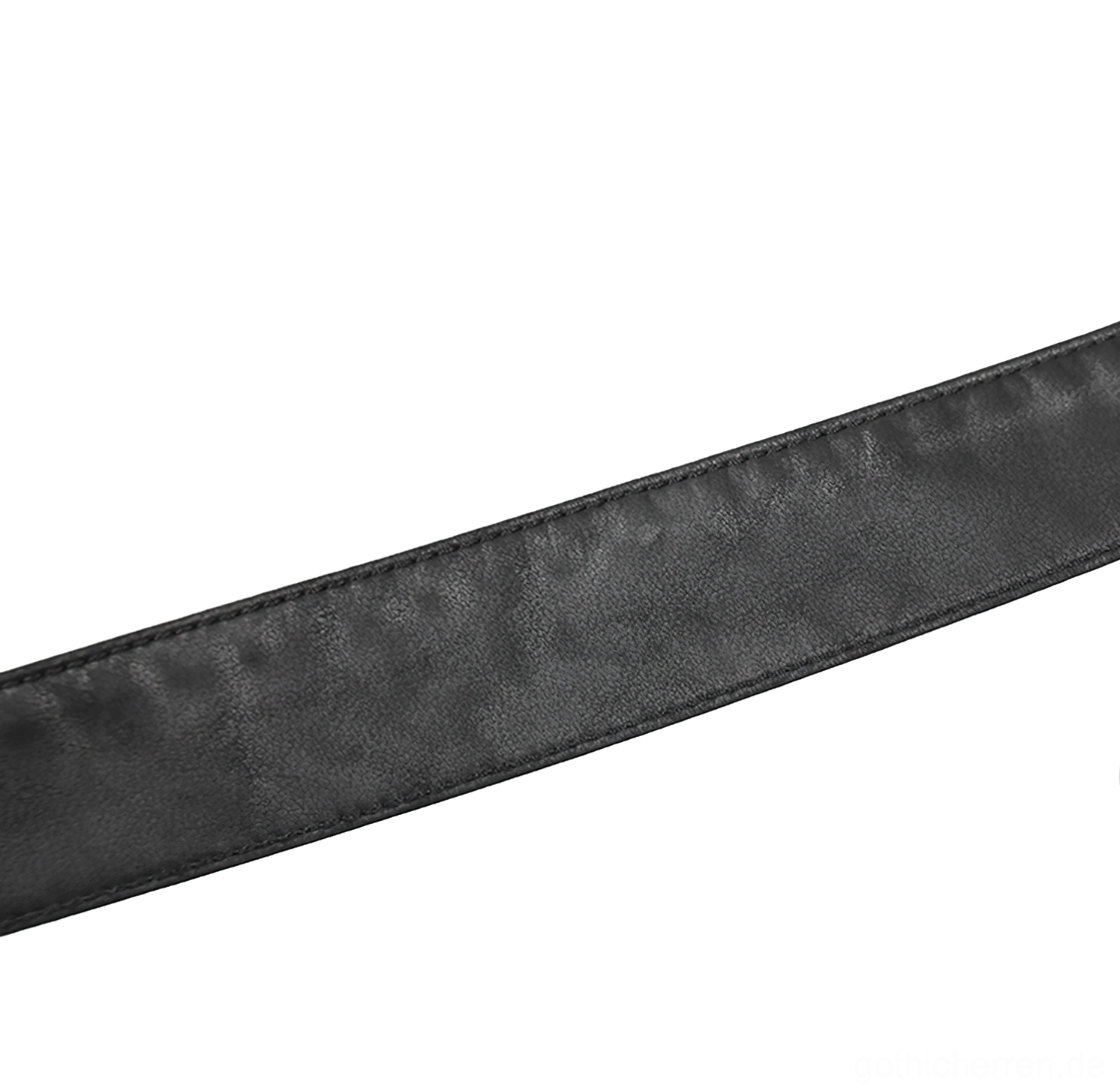 Herrenrock Taillenband Detail zeigt verstellbare Seitenleder-Riemen und Metallschnallen Verschlusssystem für angepasste Passform