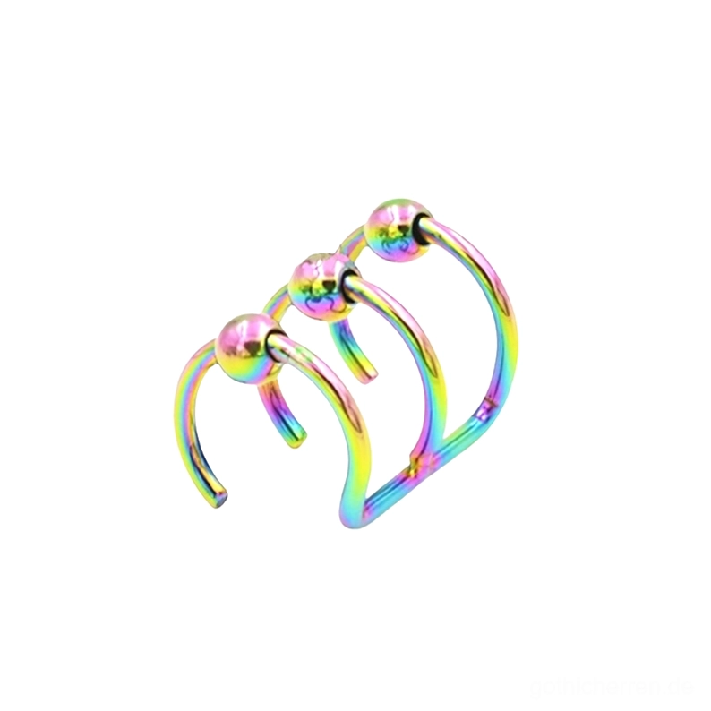 Gothic-Edelstahl-Hoop-Piercing-Schmuck mit poliertem Finish und industriellem Stil-Kugelend-Verschlüssen