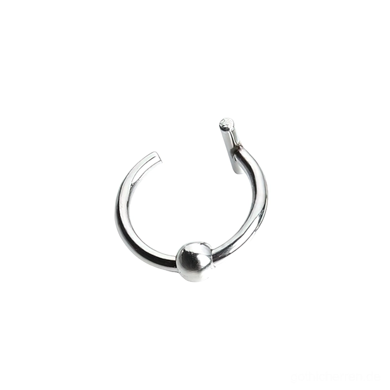 Poliertes silbernes einfaches Hoop-Gothic-Körperschmuck mit Kugelend-Verschluss, chirurgischer Edelstahl C-Ring