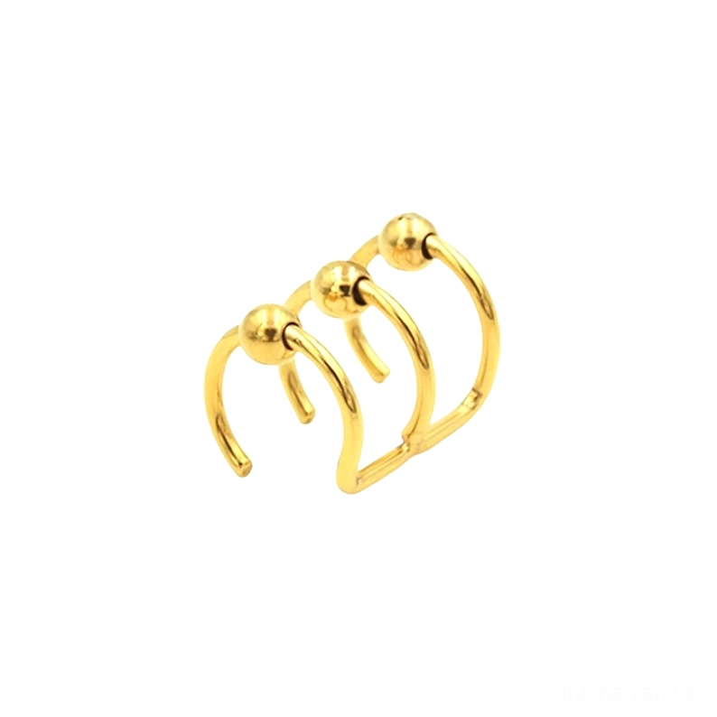 Präzisions-gefertigtes Gothic-Edelstahl-Nasenhoop-Piercing mit industrieller Ästhetik und Kugelend-Detail