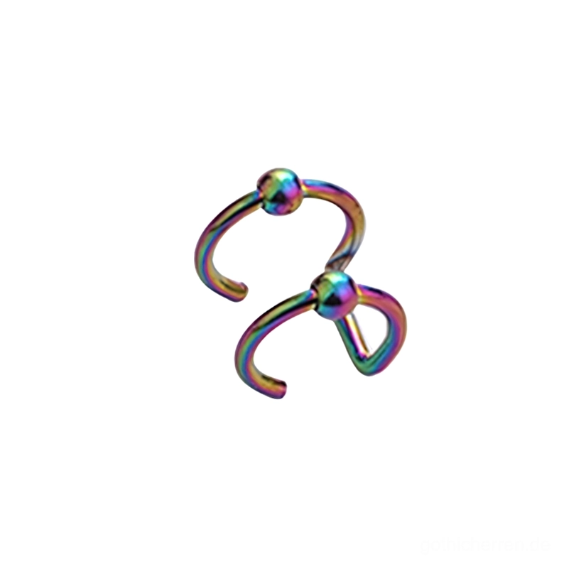 Premium-Gothic-Edelstahl-Hoop-Piercing mit verbundenem C-Hoop-Design-Detail-Handwerkskunst