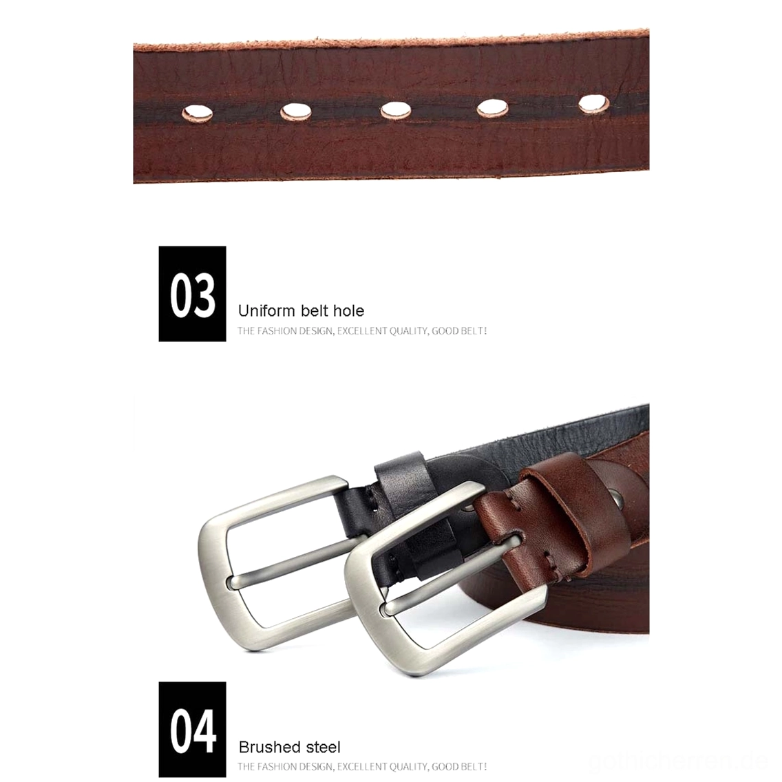 Premium schwarzer Leder Gothic Gürtel mit distressed Handwerkskunst, minimalistisches Silberschnallen-Design und authentische Gothic-Ästhetik-Styling