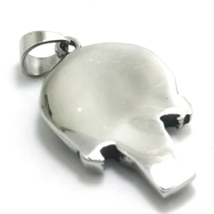 Punisher Schädel Anhänger Rückseite – glatte polierte Edelstahl-Rückseite, gothic biker schmuck charm für halskette