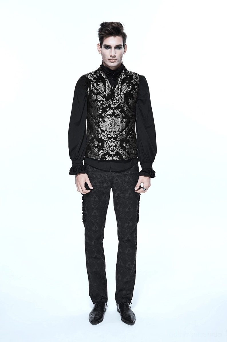 Schwarze gotische Anzugweste Alternative Fashion Styling mit dunkler Ästhetik, komplettes Outfit