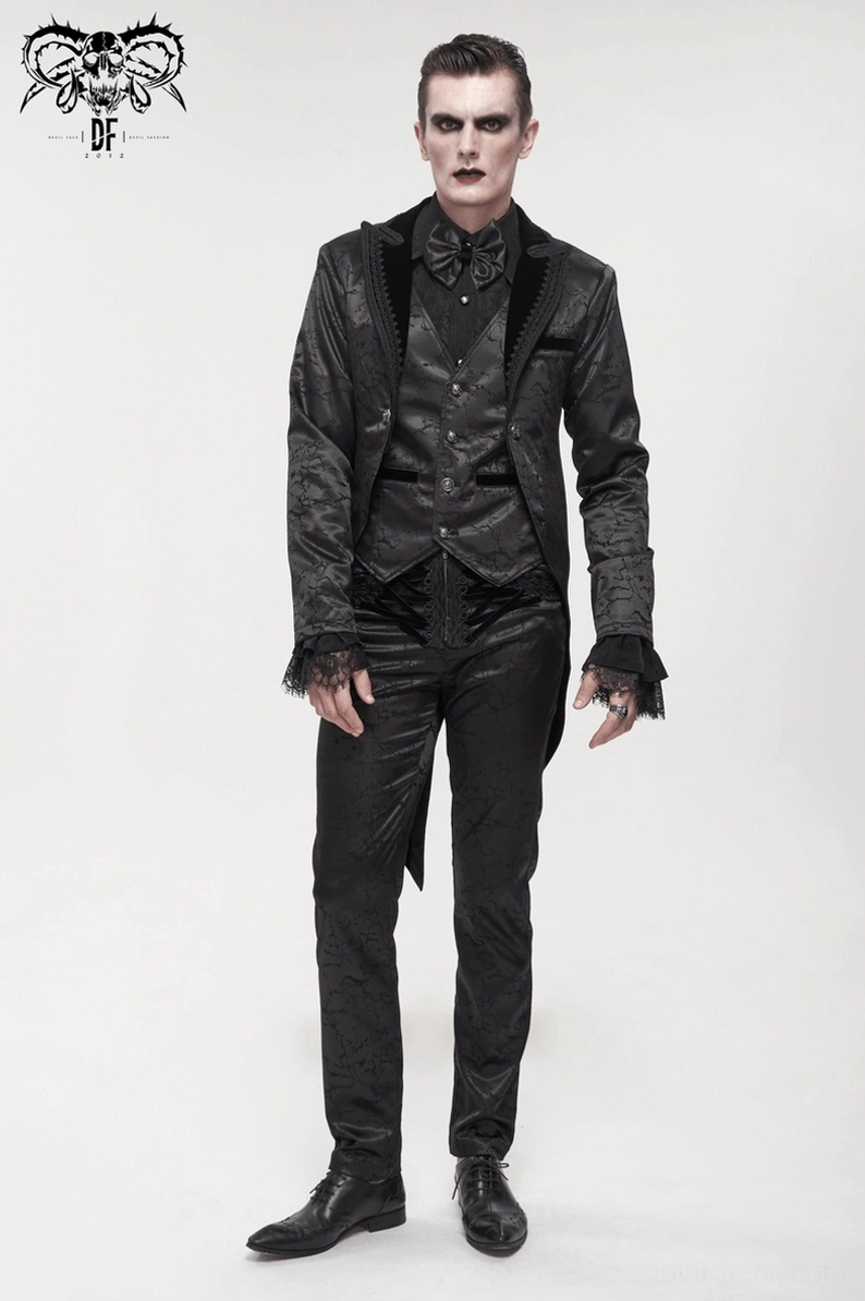 Schwarze Gothic-Cargohose Hochgeschnittene Taillenlinie – strukturierte Silhouette für dunkle Mode-Ästhetik und gotische Subkultur