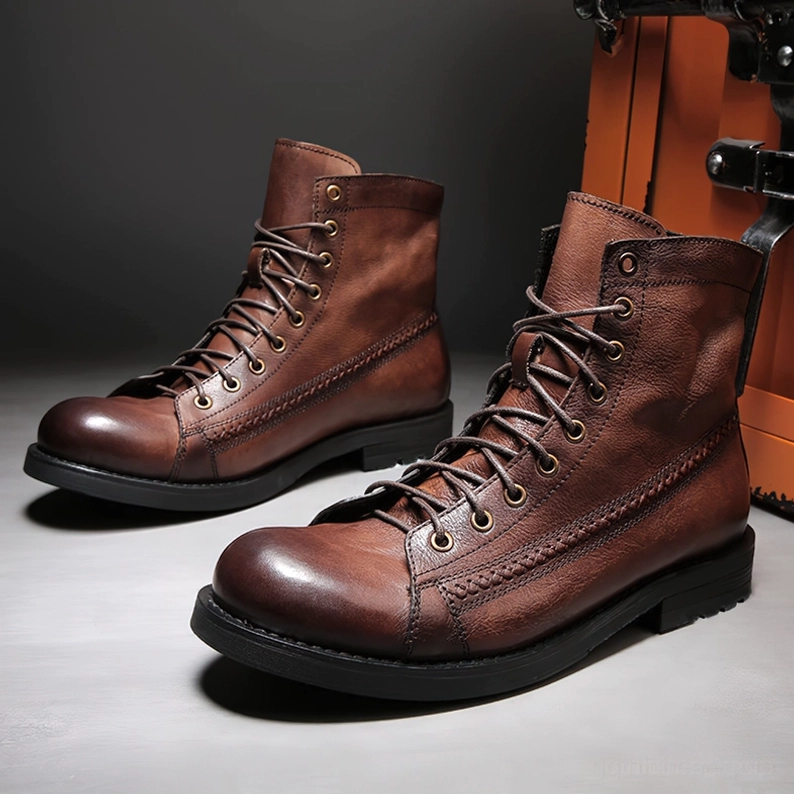 Schwarze Gothic Schnürstiefel für Herren – essentiell für Casual Urban Streetwear mit dunkler Fashion-Ästhetik