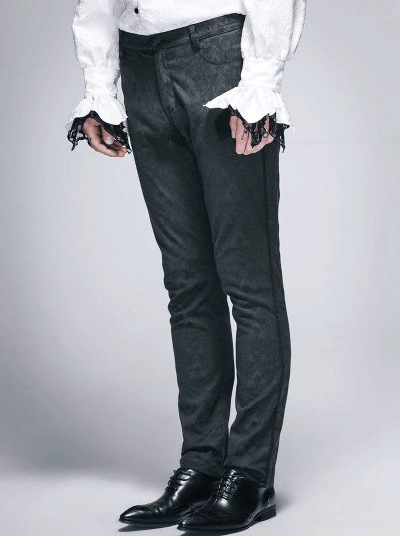 Pflegeanleitung und Wartungsinstruktionen für schwarze gotische Röhrenhose, Wasch- und Lagerungsführer für Herrenmode Alternative Fashion