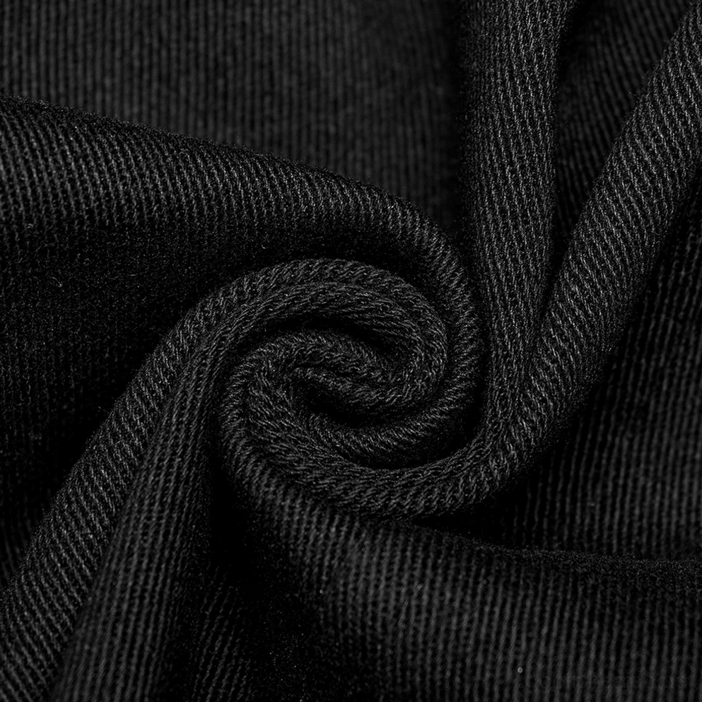 Schwarze Tactical Armor Weste zusätzlicher Produktwinkel zeigt Seitenkonstruktion und ärmellose Silhouette, Gothic-Weste Designdetails, Industrial-Ästhetik