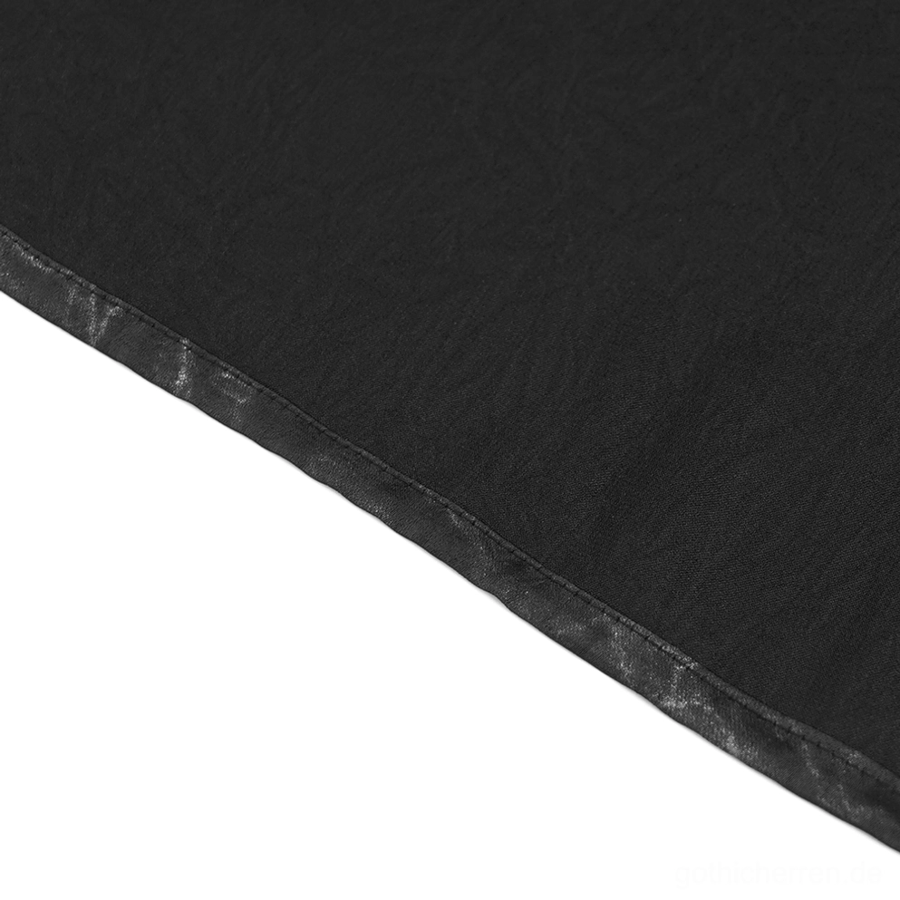 Seitenwinkelansicht der PU-Leder Harness Integration auf schwarzem Gothic Herren Button-Up Hemd