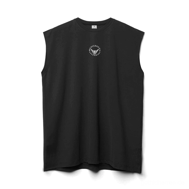 Schwarzes Gothic Mesh Tanktop Flat Lay Frontansicht, ärmellos Schnitt, Brustdetail, Pure Standalone Produktanzeige