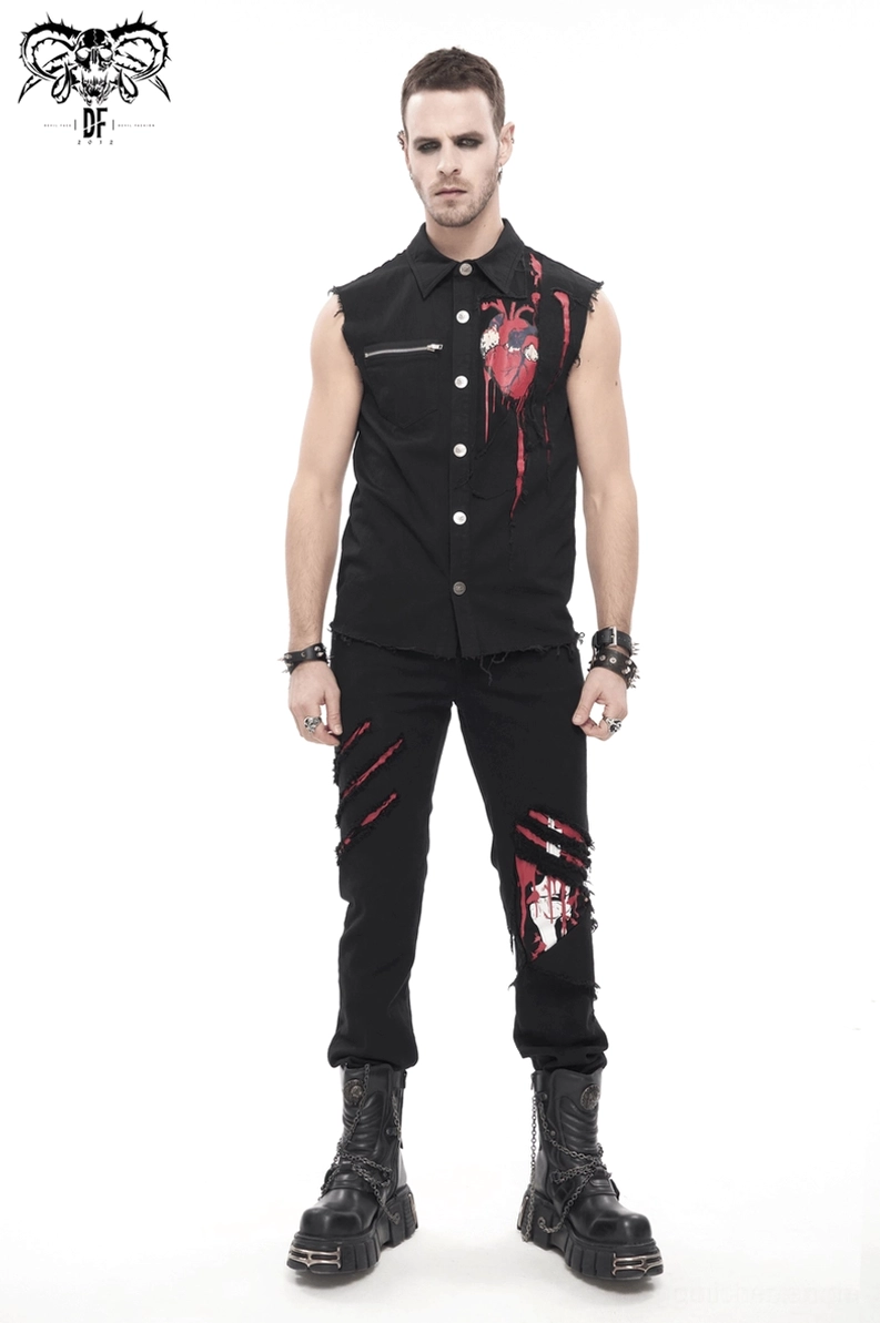 Alternative Styling-Perspektive schwarzes gotisches Muskelshirt zeigt Vielseitigkeit für verschiedene Anlässe und Subkultur-Kontexte