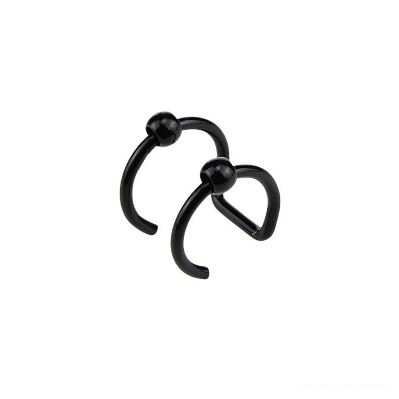 Schwarzes Matt-Finish-Gothic-Edelstahl-Hoop-Piercing, dunkle Ästhetik Körperschmuck für Alternative Stilrichtung