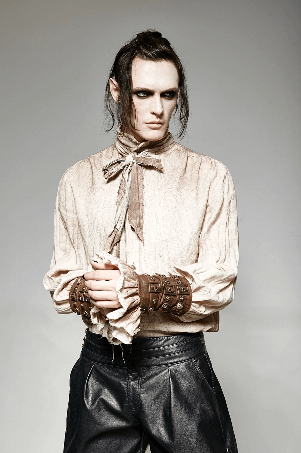 Steampunk Gothic Leinenhemd Größentabelle Vergleich - Größenvergleich von S bis 4XL mit Messwerten in cm und Zoll